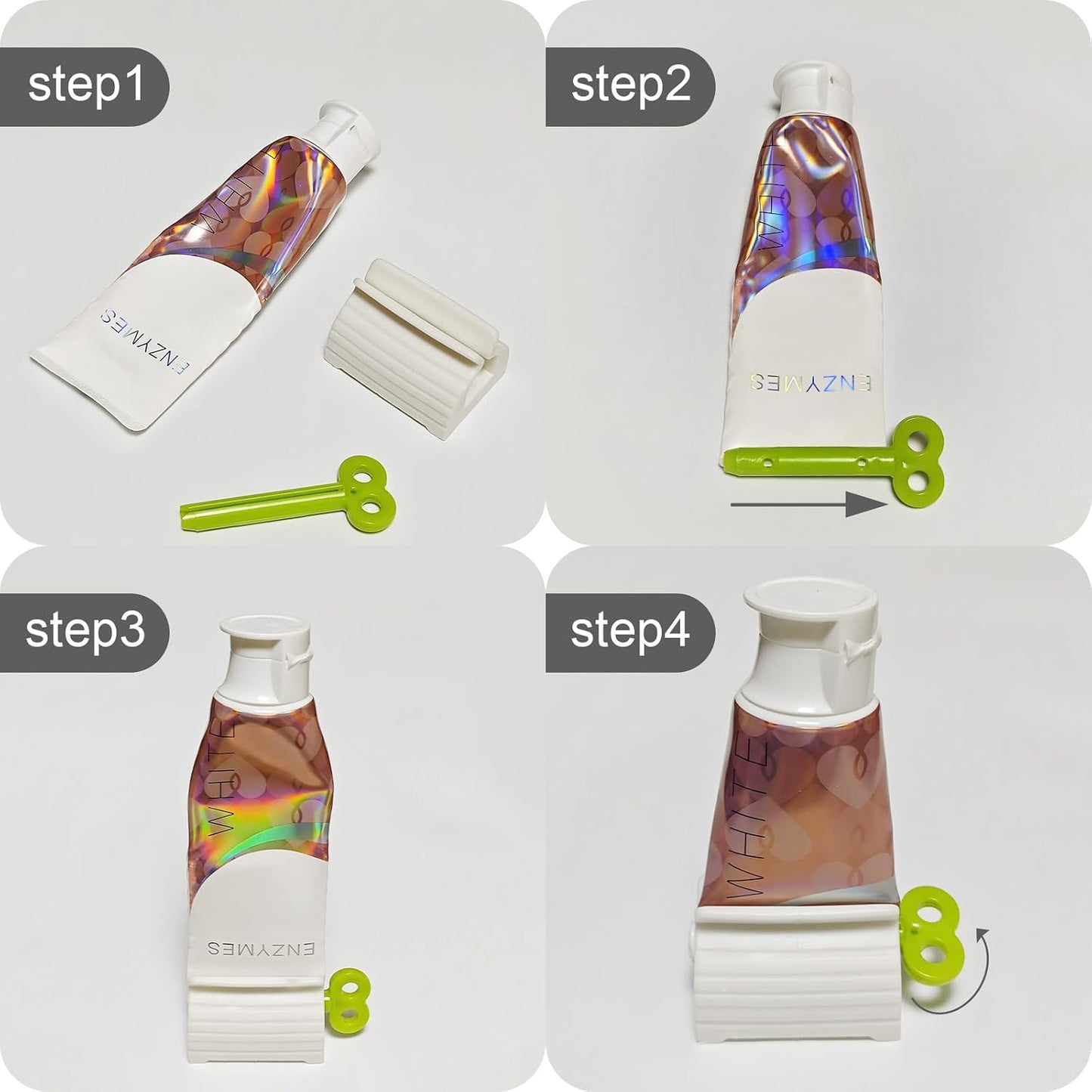6 Pack Toothpaste Squeezer, Toothpaste Squeezer Rollers .Toothpaste Tube Squeezers Clip Holder Stand Winder