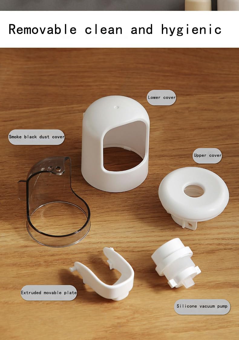 ππππ ππ©π π«ππππ Toothpaste Dispenser Wall Mounted Bathroom Automatic Toothpaste Squeezer,Visualization of Toothpaste Flow Rate(White&Transparent)