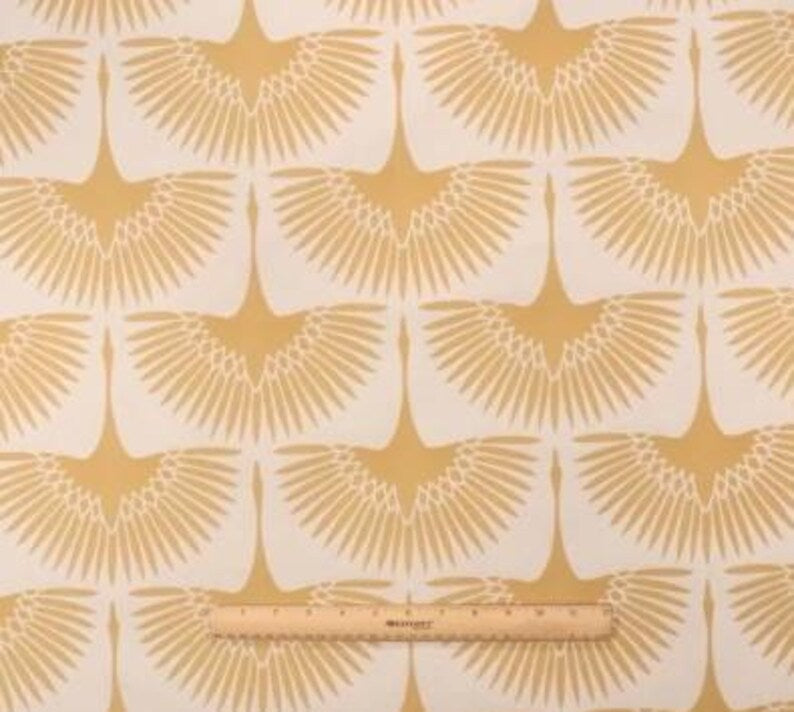 Linen Door Draft Stopper – Art Deco Swan Fabric, UNFILLED