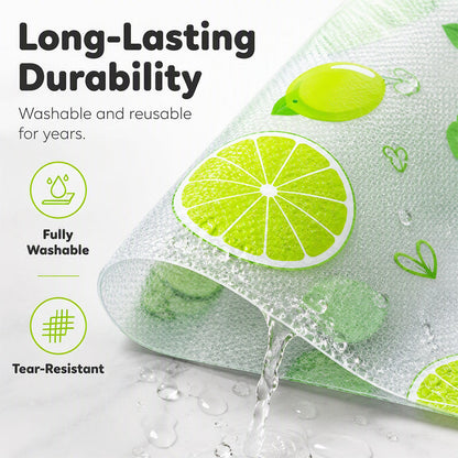 Flexible lime-pattern refrigerator liner detail