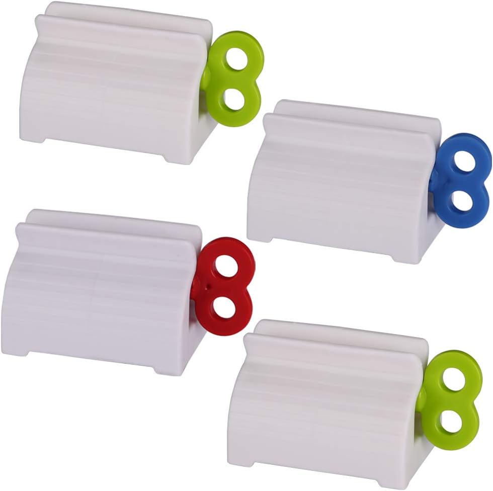 Toothpaste Tube Squeezers Toothpaste Roller - Manual Toothpaste Tube Roller Squeezer Tool, Toothbrush Squeezers, Toothpaste Clip Holder Stand Winder(Multi-Colored)