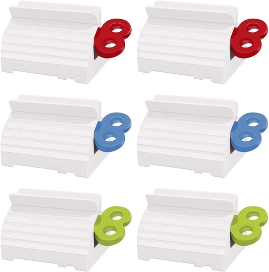 6 Pack Toothpaste Squeezer, Toothpaste Squeezer Rollers .Toothpaste Tube Squeezers Clip Holder Stand Winder