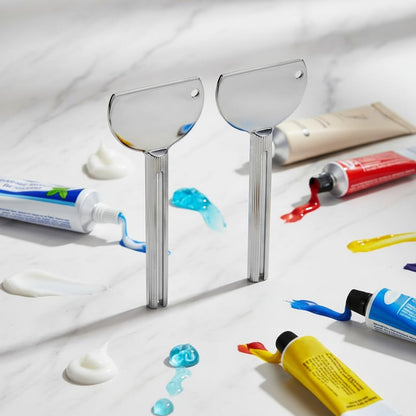 2 Pcs Stainless Steels Metal Tube Squeezer Keys Salon Manual Toothpaste Tube Squeezers, Aids Accessories (Silver)