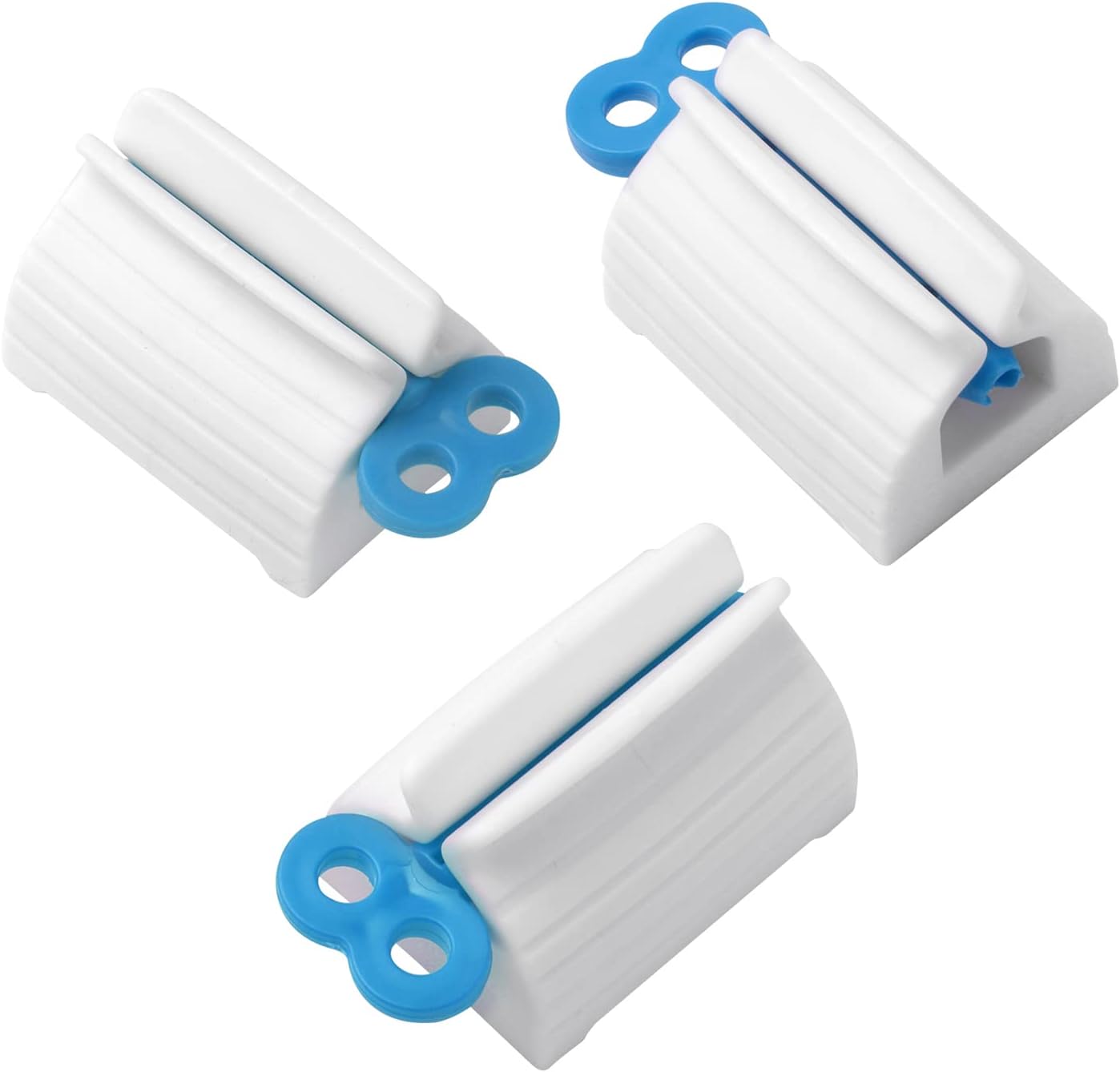 2pcs-Rolling Tube Toothpaste Squeezer Toothpaste Seat Holder Stand for Bathroom Accessories （White）