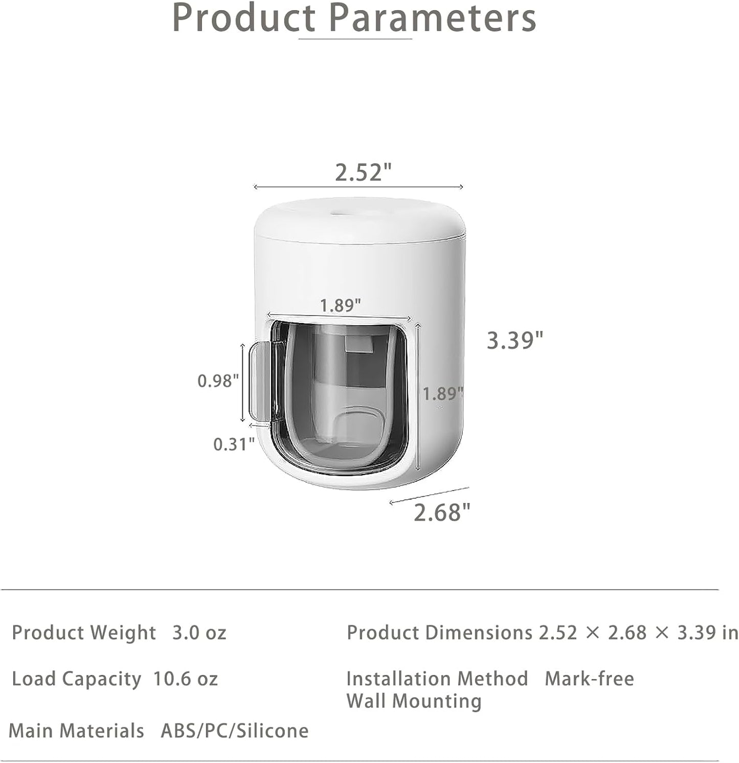 𝟐𝟎𝟐𝟔 𝐔𝐩𝐠𝐫𝐚𝐝𝐞𝐝 Toothpaste Dispenser Wall Mounted Bathroom Automatic Toothpaste Squeezer,Visualization of Toothpaste Flow Rate(White&Transparent)