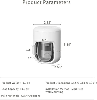 𝟐𝟎𝟐𝟔 𝐔𝐩𝐠𝐫𝐚𝐝𝐞𝐝 Toothpaste Dispenser Wall Mounted Bathroom Automatic Toothpaste Squeezer,Visualization of Toothpaste Flow Rate(White&Transparent)