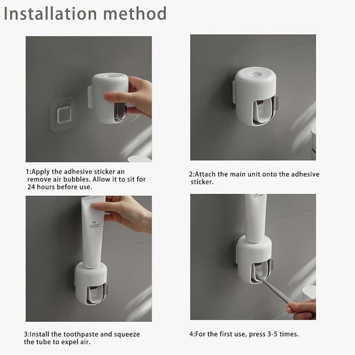 𝟐𝟎𝟐𝟔 𝐔𝐩𝐠𝐫𝐚𝐝𝐞𝐝 Toothpaste Dispenser Wall Mounted Bathroom Automatic Toothpaste Squeezer,Visualization of Toothpaste Flow Rate(White&Transparent)