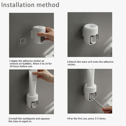 𝟐𝟎𝟐𝟔 𝐔𝐩𝐠𝐫𝐚𝐝𝐞𝐝 Toothpaste Dispenser Wall Mounted Bathroom Automatic Toothpaste Squeezer,Visualization of Toothpaste Flow Rate(White&Transparent)