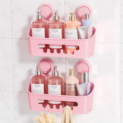 Shower Caddy Suction Cup, Shower Organizer Removable Bathroom Shelf, Storage Suction Powerful Max Hold 22lbs Bathroom Caddy Waterproof Holder, White