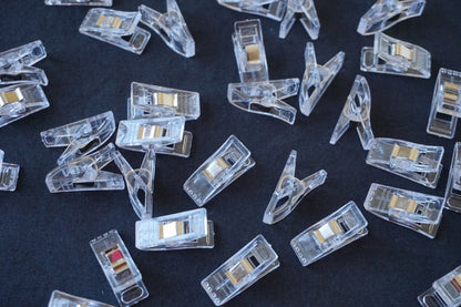 Clear Sewing Clips Set / Mini / 15 ct 25 ct 50 ct 100 ct / with reusable storage bag / Fabric Clips Set