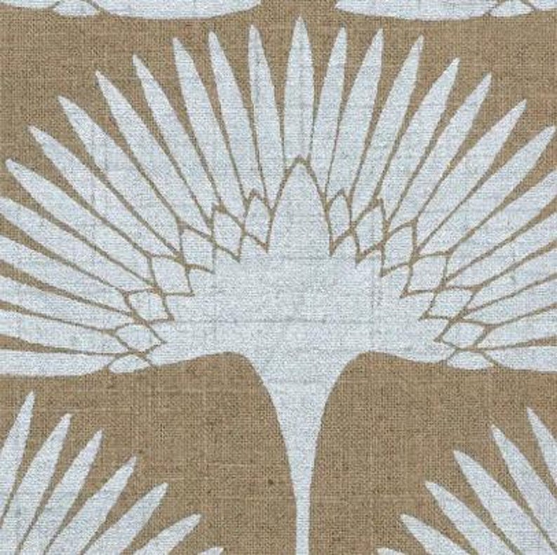 Linen Door Draft Stopper – Art Deco Swan Fabric, UNFILLED