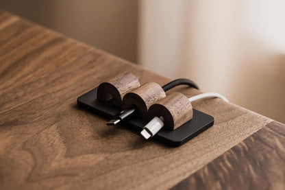 Magnetic Wood Cable Organizer: Desk Cord Management Solution