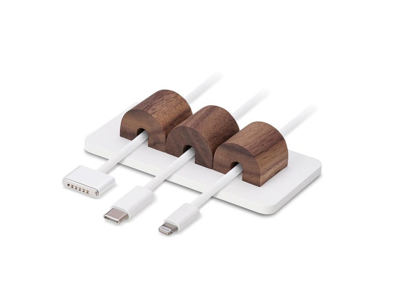 Magnetic Wood Cable Organizer: Desk Cord Management Solution