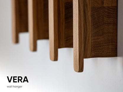 Wooden wall hanger - Wall hanger - Scandinavian entryway hanger - Modern wall hook - Oak coat rack -  Minimalist wall rack