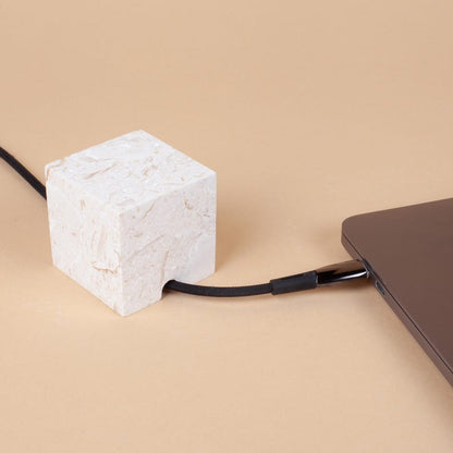 Travertine Cable Holder, Charging Cable Organizer, Cable Keeper, Charging Dock, Office Desk Cable Organizer, Office Gift, Cable Stopper