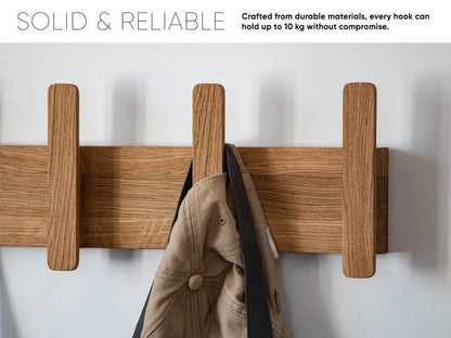 Wooden wall hanger - Wall hanger - Scandinavian entryway hanger - Modern wall hook - Oak coat rack -  Minimalist wall rack