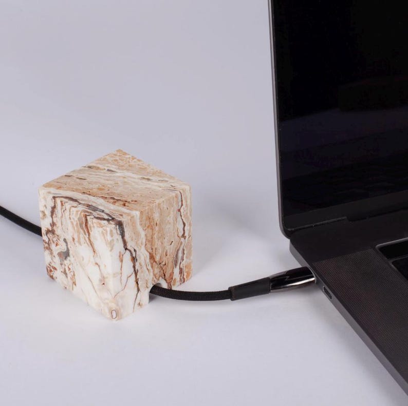 Travertine Cable Holder, Charging Cable Organizer, Cable Keeper, Charging Dock, Office Desk Cable Organizer, Office Gift, Cable Stopper