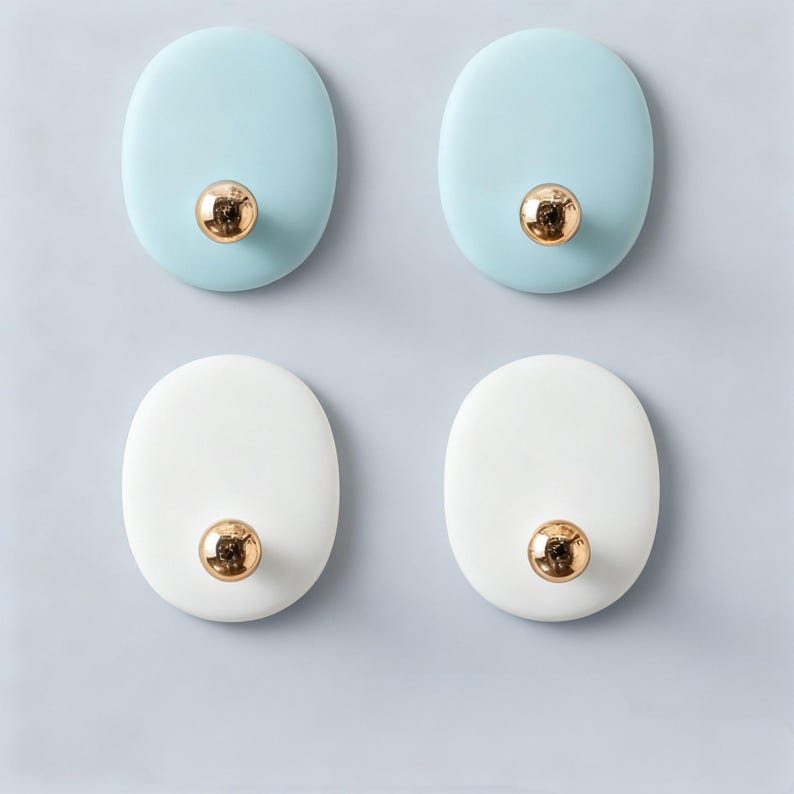 colorful Wall Hooks for DIY Projects - washroom Towel, Coats, Keys - Oval Adhesive Hooks hooks for Handmade Wall Hangers - Kids Room Decor