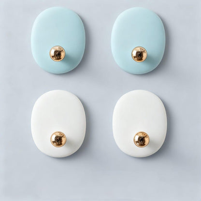 colorful Wall Hooks for DIY Projects - washroom Towel, Coats, Keys - Oval Adhesive Hooks hooks for Handmade Wall Hangers - Kids Room Decor