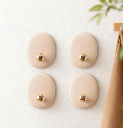 colorful Wall Hooks for DIY Projects - washroom Towel, Coats, Keys - Oval Adhesive Hooks hooks for Handmade Wall Hangers - Kids Room Decor