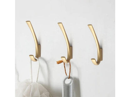 Modern Double Wall Hook For Hanging Robes, Towels, Lights Minimalist Wall Hanger For Bathrooms, Hallways, Bedroom Corrosion Resistant