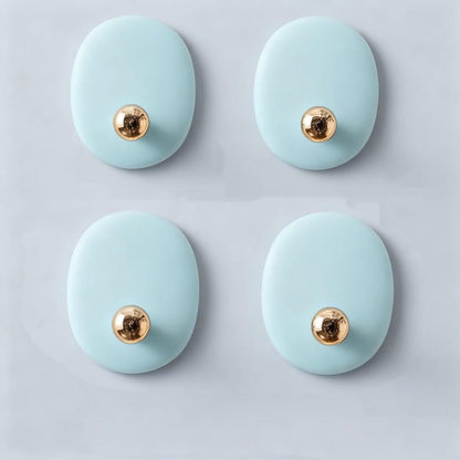 colorful Wall Hooks for DIY Projects - washroom Towel, Coats, Keys - Oval Adhesive Hooks hooks for Handmade Wall Hangers - Kids Room Decor