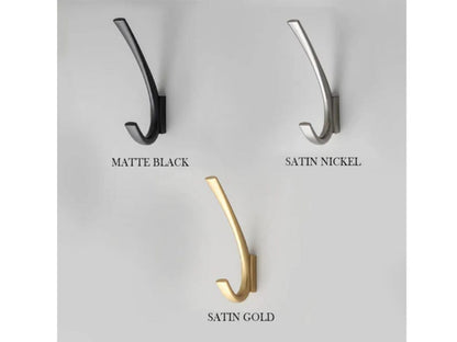Modern Double Wall Hook For Hanging Robes, Towels, Lights Minimalist Wall Hanger For Bathrooms, Hallways, Bedroom Corrosion Resistant