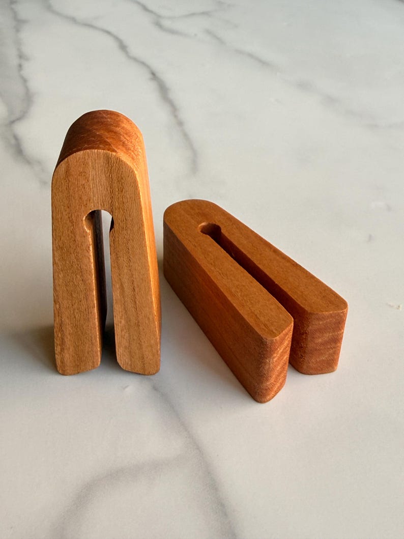 Wooden Minimalist Bag Clips, Made in USA, Set of 2 or 4