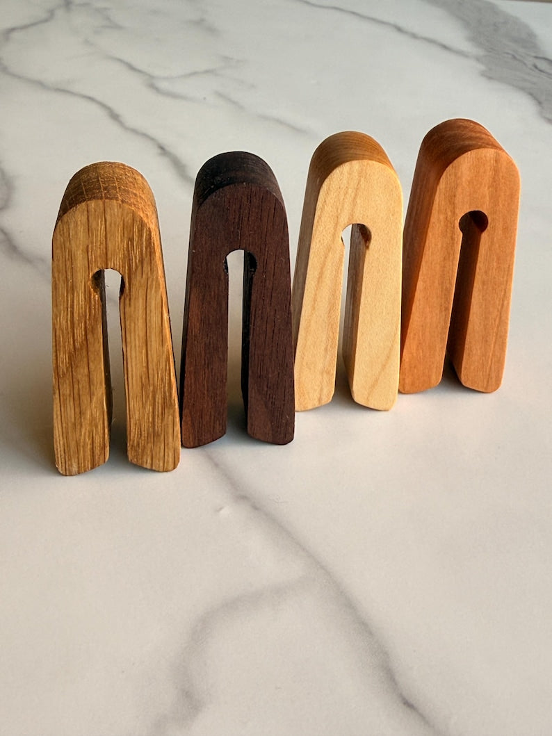 Wooden Minimalist Bag Clips, Made in USA, Set of 2 or 4