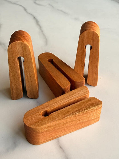 Wooden Minimalist Bag Clips, Made in USA, Set of 2 or 4