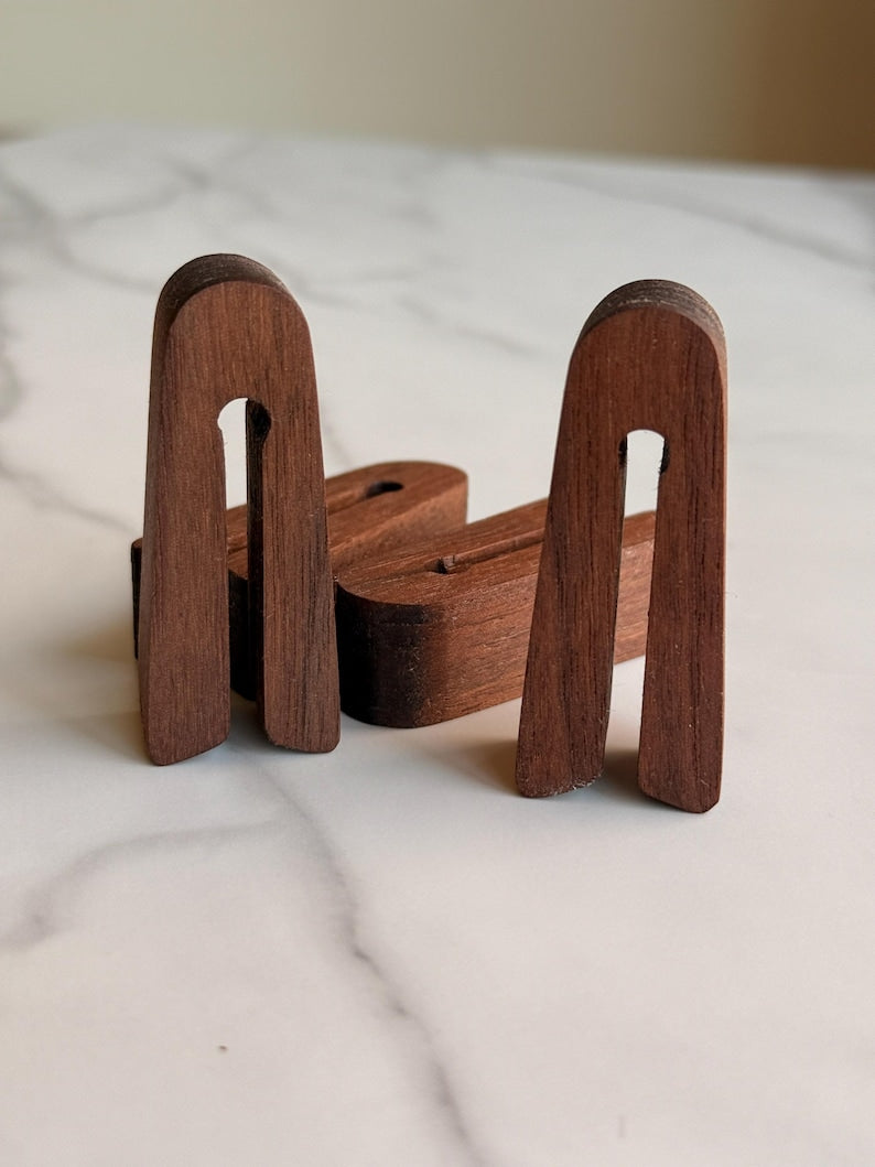 Wooden Minimalist Bag Clips, Made in USA, Set of 2 or 4