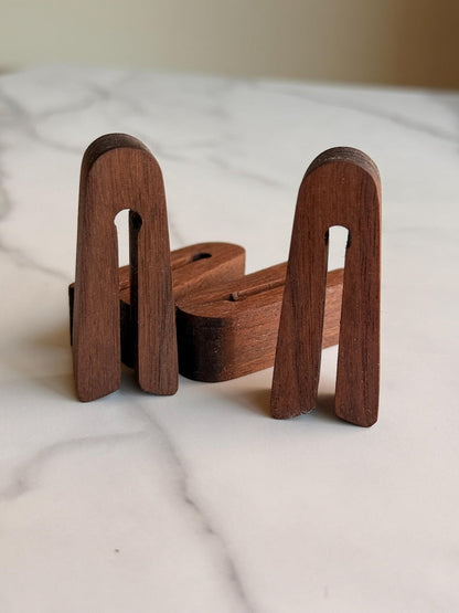 Wooden Minimalist Bag Clips, Made in USA, Set of 2 or 4