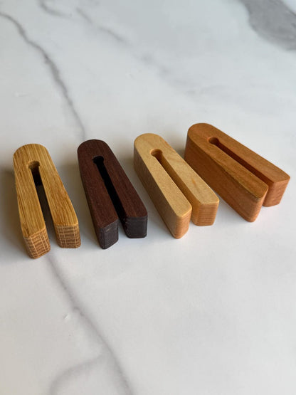 Wooden Minimalist Bag Clips, Made in USA, Set of 2 or 4
