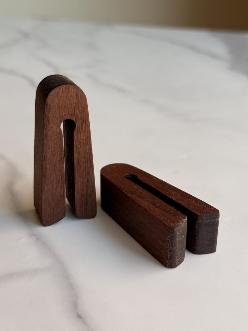Wooden Minimalist Bag Clips, Made in USA, Set of 2 or 4