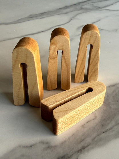 Wooden Minimalist Bag Clips, Made in USA, Set of 2 or 4