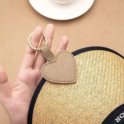 Personalized Leather Heart Hat Clip, Magnetic Bag Accessory, Travel Keychain Holder