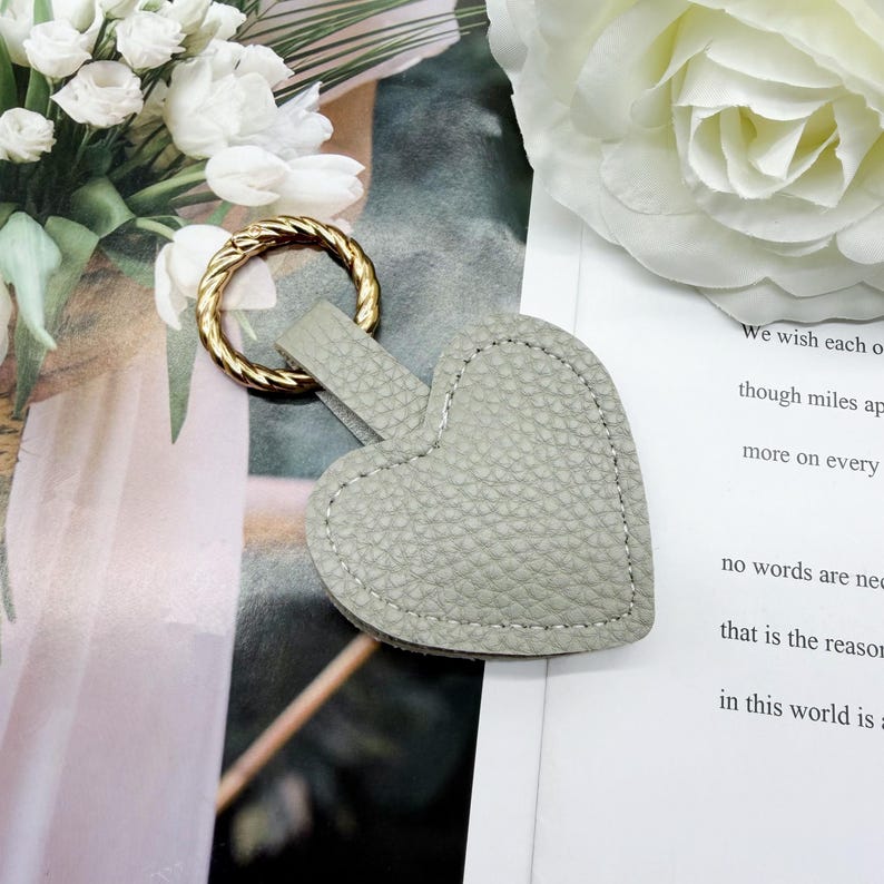 Personalized Leather Heart Hat Clip, Magnetic Bag Accessory, Travel Keychain Holder