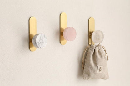 Luxury crystal quartz adhesive brass hook,Bathroom towel hook,Custom Engrave minimalist wall hanger,Modern Adhesive no drill wall hook